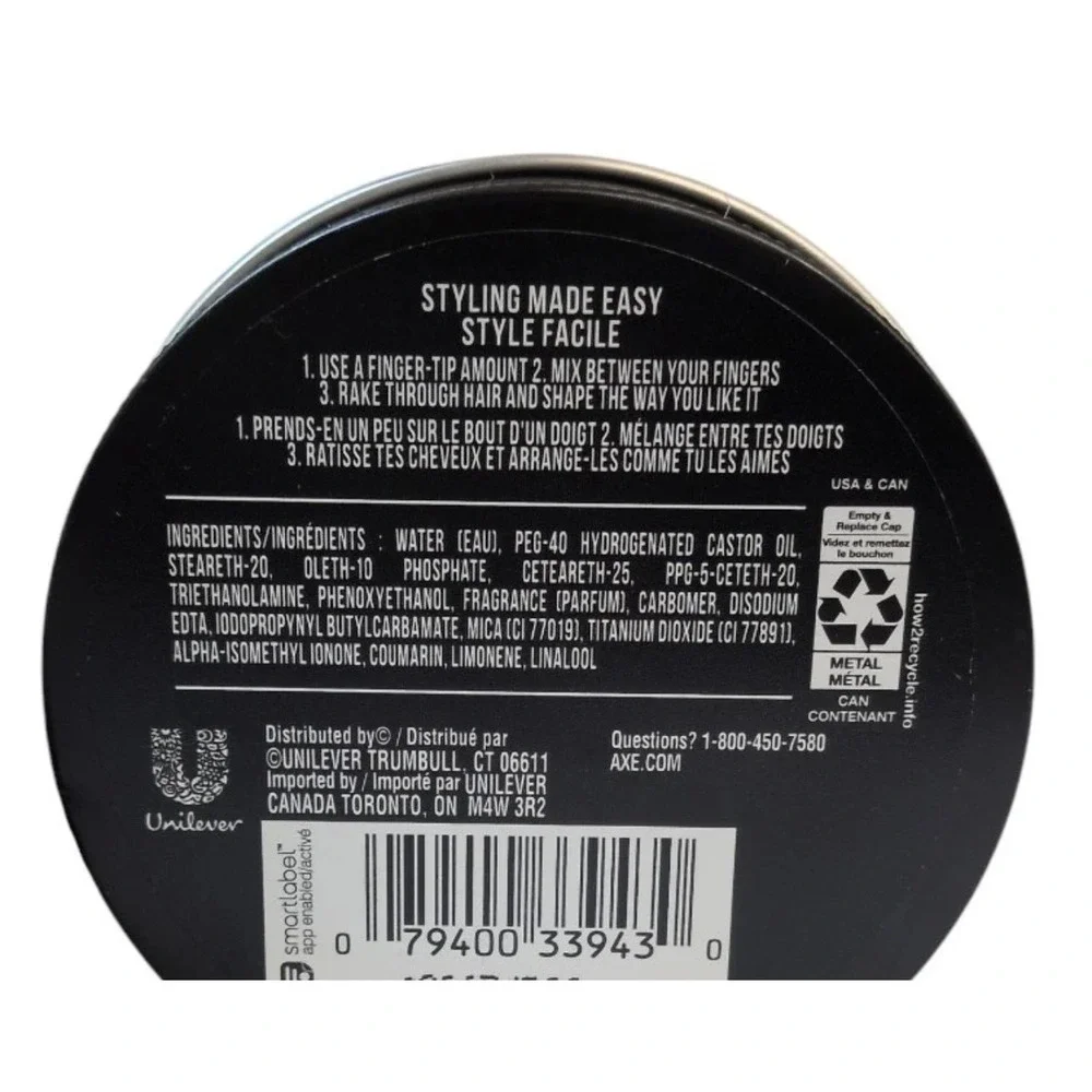 Axe Classic Pomade Clean Cut Style Medium Hold High Shine 2.64 oz 2 Pack